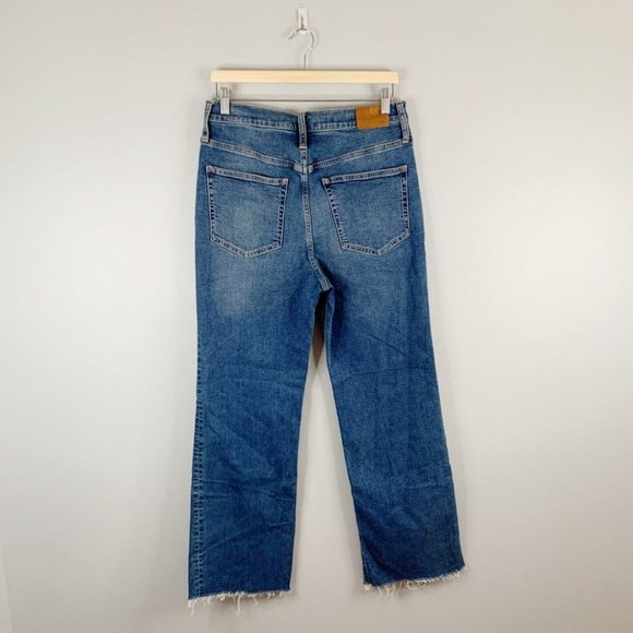 J Crew Women's Slim Demi Boot Cut Jeans Denim Medium Wash Blue Fray Flare 30 - Picture 6 of 11